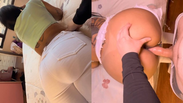 Galego safado rasgando bucetão da tarada devassa de bunda grande