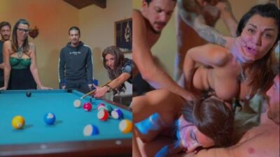 Gangbang gostoso com aquela puta delícia tomando rola com amigas