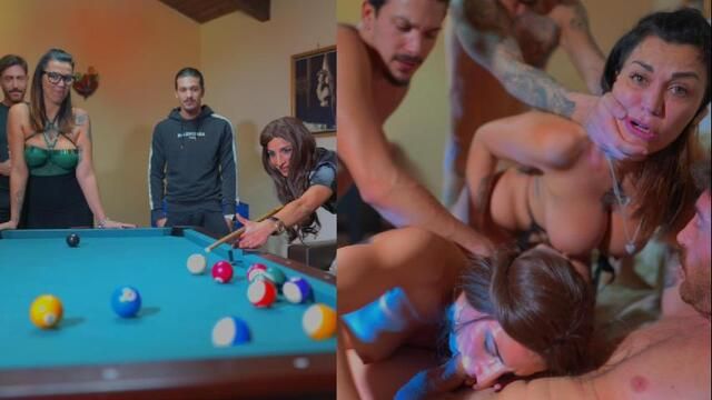 Gangbang gostoso com aquela puta delícia tomando rola com amigas - Gangbang