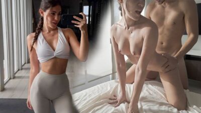 Gata latina é fodida com força depois do treino por seu dotado namorado