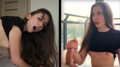 Novinha cheia de apetite sexual na mamada com boa foda