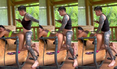 Piranha morena gostosa da bunda grande transando com namorado na varanda