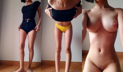 Video caseiro da bela novinha de peitos grande fazendo strip sexy